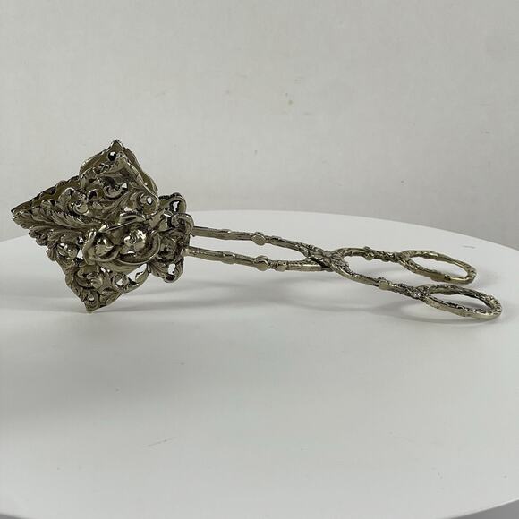 Vintage 7” Ornate Serving , biscuits /Toast Tongs 1920s Made In Italy - Picture 4 of 10
